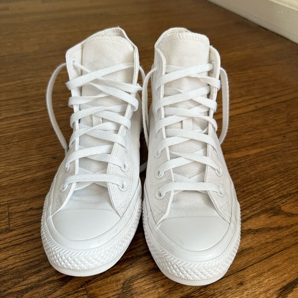 Converse All Stars Shoes - Classic White High-Top Canvas Sneakers